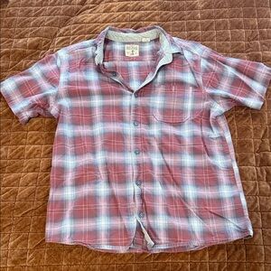 RedHead Men's Casual Red and White Plaid Shirt